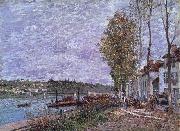 Alfred Sisley Overcast Day at Saint-Mammes Spain oil painting artist